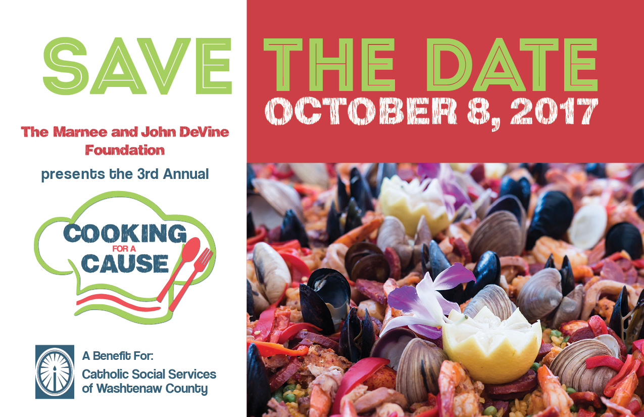 Cooking for a Cause Save the Date Card: Front