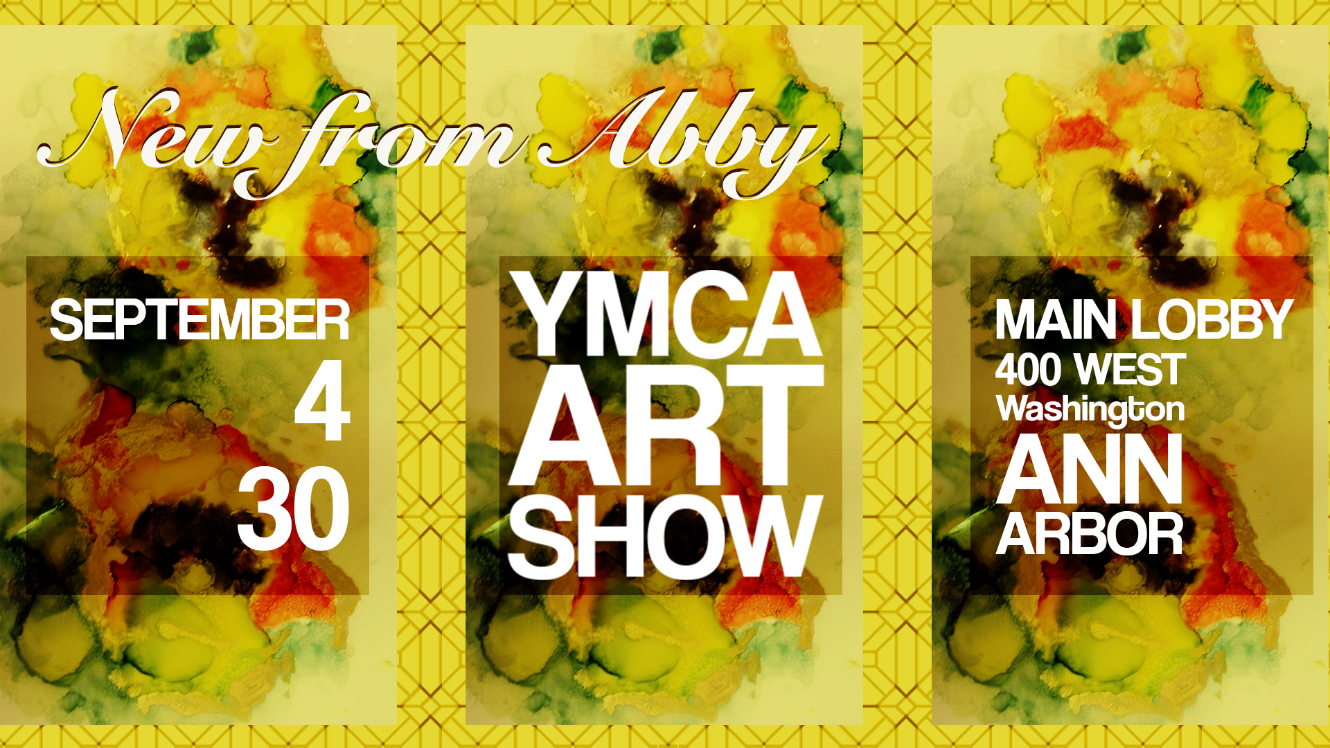 YMCA art show poster for social media