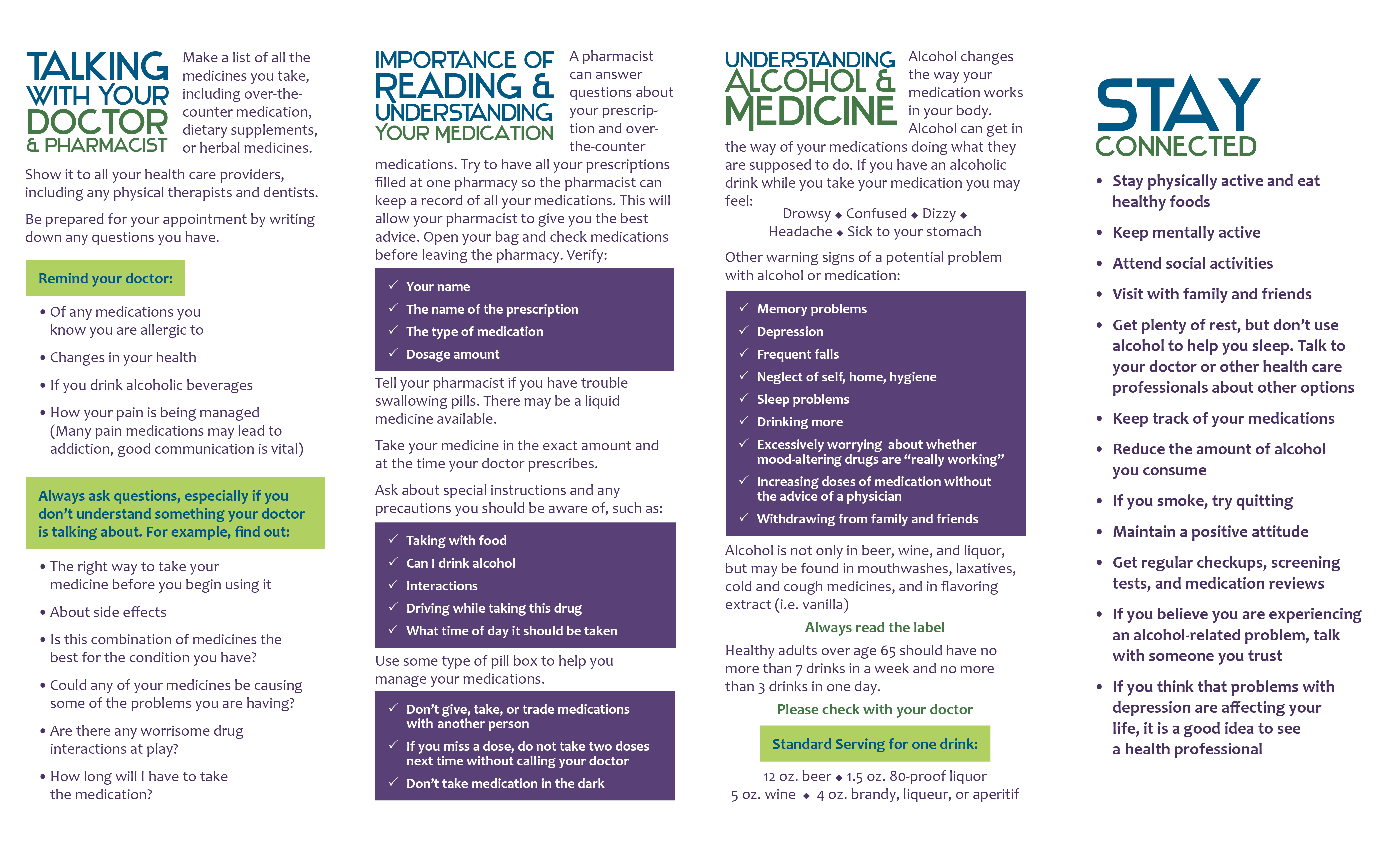 Senior Substance Abuse Campaign Pamphlet: Back